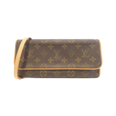Pre-owned Louis Vuitton Marron Coated Canvas Pochette Shoulder Bag () In Brown