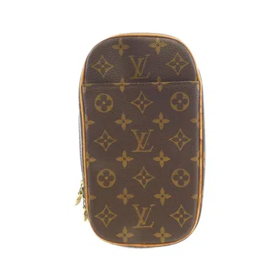 Pre-owned Louis Vuitton Marron Coated Canvas Pochette Shoulder Bag () In Brown