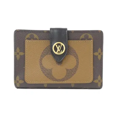 Pre-owned Louis Vuitton Marron Coated Canvas Wallet (bi-fold) () In Brown