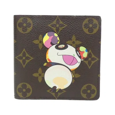 Pre-owned Louis Vuitton Marron Coated Canvas Wallet (bi-fold) () In Brown