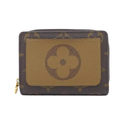 Pre-owned Louis Vuitton Marron Coated Canvas Wallet (bi-fold) () In Brown