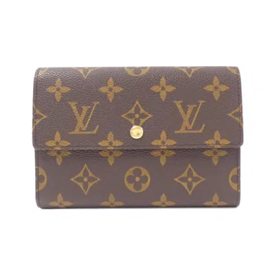 Pre-owned Louis Vuitton Marron Coated Canvas Wallet (tri-fold) ()