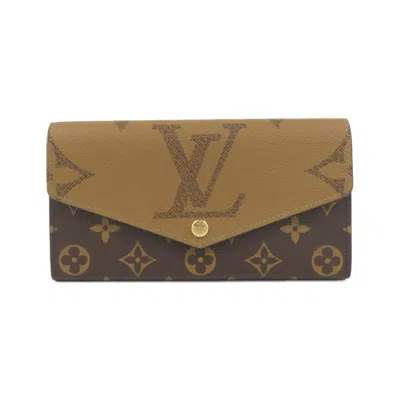 Pre-owned Louis Vuitton Marron Monogram Coated Canvas Long Wallet (bi-fold) ()