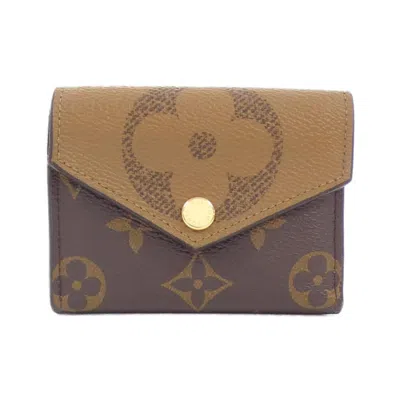 Pre-owned Louis Vuitton Marron Monogram Coated Canvas Wallet (tri-fold) ()