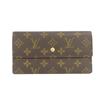 Pre-owned Louis Vuitton Marron Monogram Monogram Long Wallet (tri-fold) () In Brown