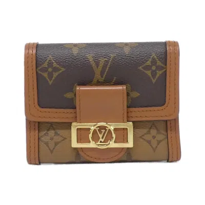 Pre-owned Louis Vuitton Marron Monogram Monogram Reverse Wallet (tri-fold) () In Brown