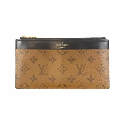 Pre-owned Louis Vuitton Marron Monogram Reverse Monogram Reverse Coin Purse/coin Case ()