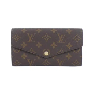 Pre-owned Louis Vuitton Marron Rose Ballerine Coated Canvas Long Wallet (bi-fold) ()