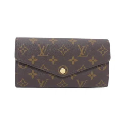Pre-owned Louis Vuitton Marron Rose Ballerine Coated Canvas Long Wallet (bi-fold) () In Marron, Rose Ballerine