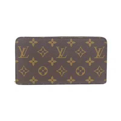 Pre-owned Louis Vuitton Marron Sky Blue Coated Canvas Long Wallet (bi-fold) () In Marron, Sky Blue