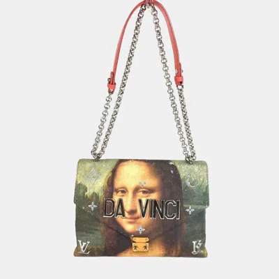 Pre-owned Louis Vuitton Masters Collection Jeff Koons Mona Lisa Da Vinci Pm Multicolor Monogram Canvas Leather Shoulder Bag