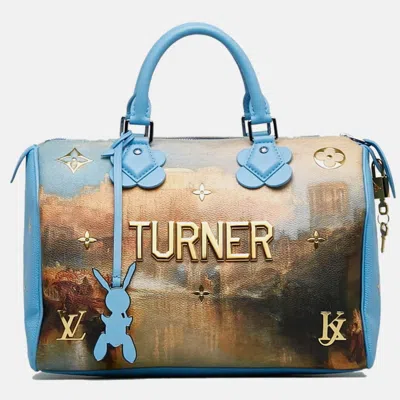 Pre-owned Louis Vuitton Masters Collection Turner Speedy 30 Blue Multicolor Pvc Leather Handbag