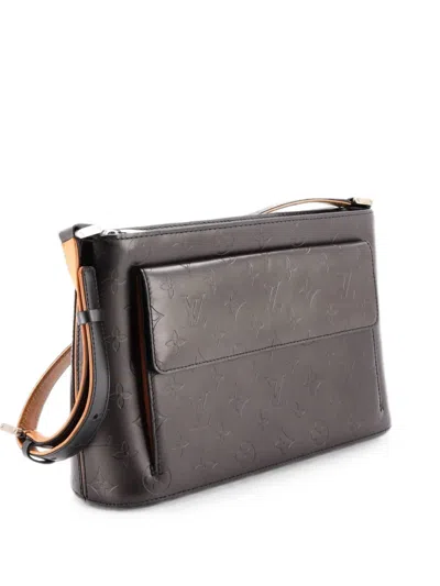 Pre-owned Louis Vuitton Mat Allston Handbag Monogram Vernis Shoulder Bag In Gray