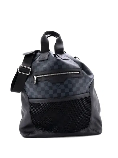 Pre-owned Louis Vuitton Matchpoint Hybrid Damier Cobalt Backpack In Black