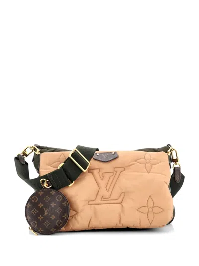 Pre-owned Louis Vuitton Maxi Multi Pochette Accessoires Monogram Quilted Econyl Nylon Crossbody Bag In Neutral