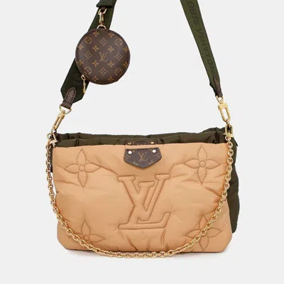 Pre-owned Louis Vuitton Maxi Multipochette Accessories Khaki/beige Monogram Recycled Nylon In Sand
