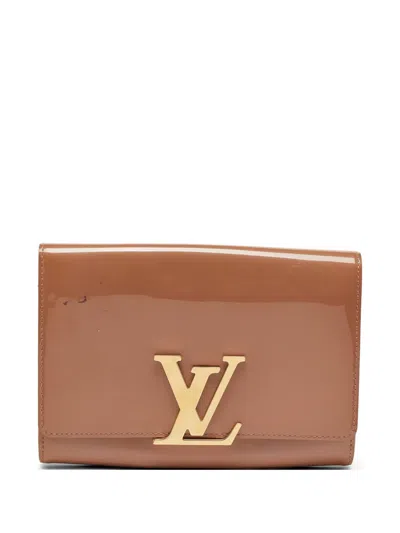 Louis Vuitton Medium Patent-leather Clutch Bag In Brown