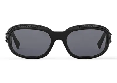 Pre-owned Louis Vuitton Men's  1.0 Millionaires Oval Sunglasses In Deep Black (z2721u)