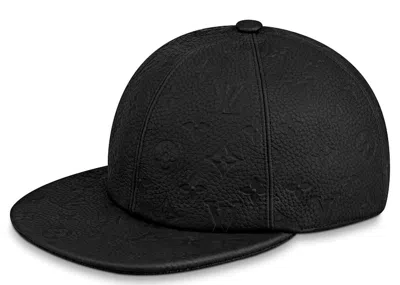 Pre-owned Louis Vuitton Men's  1.1 Cap Embossed Monogram Leather In Black