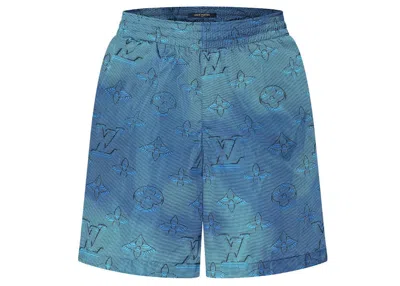 Pre-owned Louis Vuitton Men's  2054 Packable Swim Shorts In Turquoise