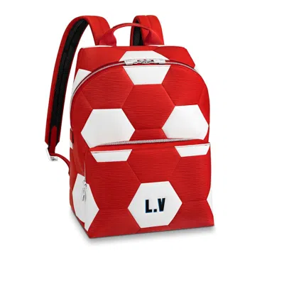 Pre-owned Louis Vuitton Men's  Apollo Backpack Hexagonal Fifa World Cup In Rouge In Red