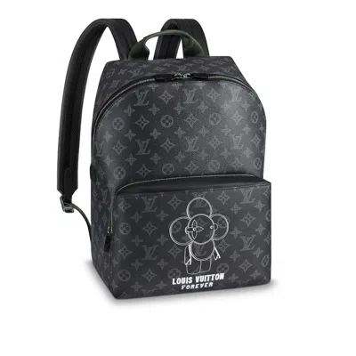 Pre-owned Louis Vuitton Men's  Apollo Backpack Monogram Vivienne Eclipse In Black