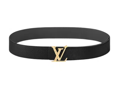 Pre-owned Louis Vuitton Men's  Belt Damier Lv Reversible 40mm In Black