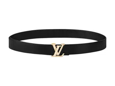 Pre-owned Louis Vuitton Men's  Belt Lv Seaside 30mm Reversible In Black