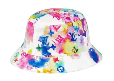 Pre-owned Louis Vuitton Men's  Bucket Hat Monogram Watercolor