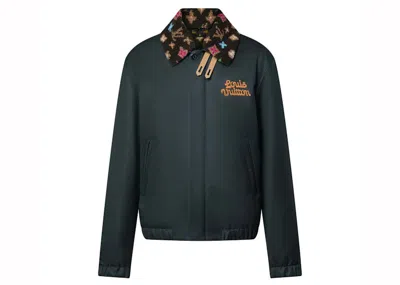 Pre-owned Louis Vuitton Men's  By Tyler, The Creator Cotton Aviator Jacket With Monogram Fleece Collar In Black