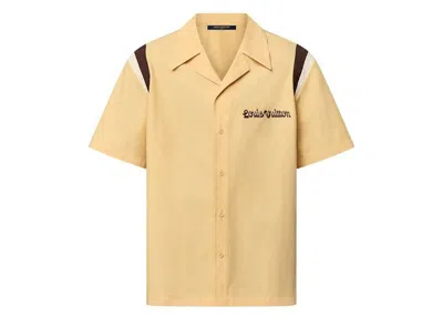 Pre-owned Louis Vuitton Men's  By Tyler, The Creator Embroidered Shortsleeved Cotton Bowling Shirt In Beige