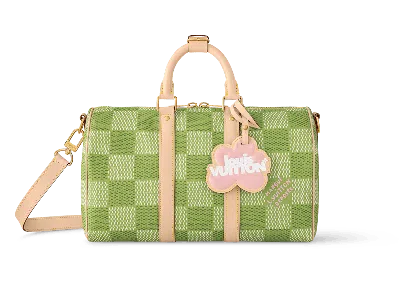 Pre-owned Louis Vuitton Men's  By Tyler, The Creator Keepall Bandouliere 35 In Green Damier Golf