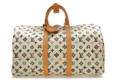 Pre-owned Louis Vuitton Men's  By Tyler, The Creator Keepall Bandouliere 45 In Vanilla Craggy Monogram