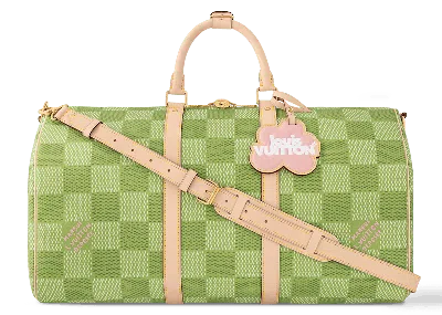 Pre-owned Louis Vuitton Men's  By Tyler, The Creator Keepall Bandouliere 50 In Green Damier Golf