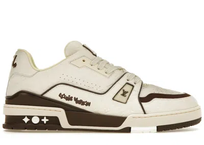 Pre-owned Louis Vuitton Men's  By Tyler, The Creator Lv Trainer Sneakers In White/mocha In Multi