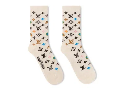 Pre-owned Louis Vuitton Men's  By Tyler, The Creator Monogram Craggy Socks In Beige