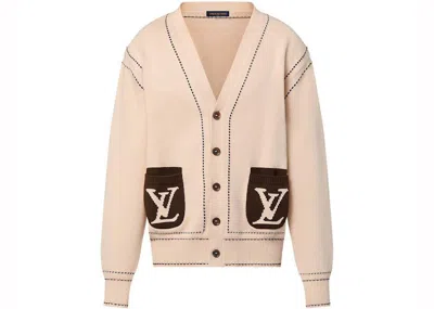 Pre-owned Louis Vuitton Men's  By Tyler, The Creator Signature Light Cardigan In Cream/chocolate