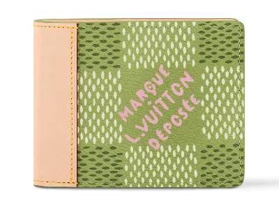 Pre-owned Louis Vuitton Men's  By Tyler, The Creator Slender Wallet In Green Damier Golf