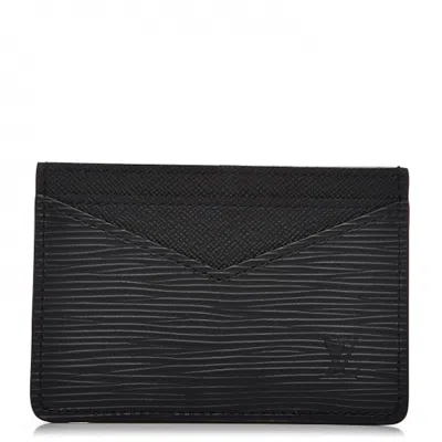 Pre-owned Louis Vuitton Men's  Card Holder Neo Porte Cartes Epi In Black