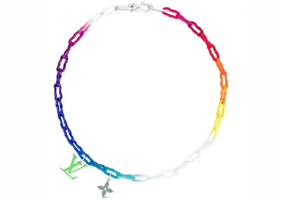 Pre-owned Louis Vuitton Men's  Ceramic Chain Necklace In Rainbow In Multi