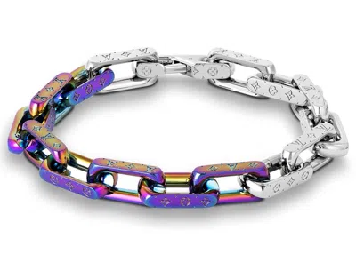 Pre-owned Louis Vuitton Men's  Chain Bracelet Monogram In Rainbow