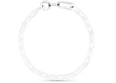Pre-owned Louis Vuitton Men's  Chain Links Necklace Square In Powder White