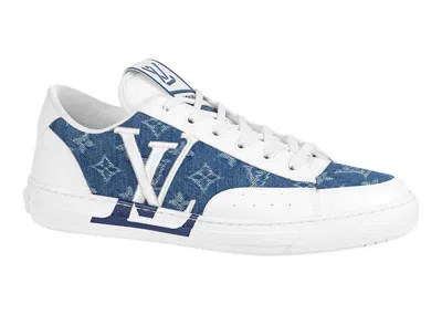 Pre-owned Louis Vuitton Men's  Charlie Trainers Monogram Denim Sneakers In White/blue In Multi