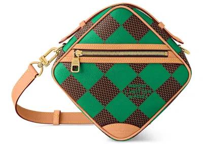 Pre-owned Louis Vuitton Men's  Chess Messenger Bag Damier Pop In Green