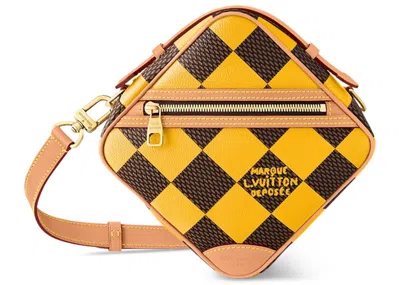 Pre-owned Louis Vuitton Men's  Chess Messenger Bag Damier Pop In Jaune Mat
