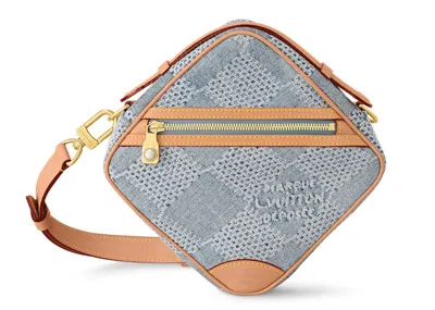 Pre-owned Louis Vuitton Men's  Chess Messenger Damier Denim 3d In Blue Denim