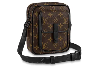 Pre-owned Louis Vuitton Men's  Christopher Wearable Wallet Monogram Macassar In Brown/black In Multi