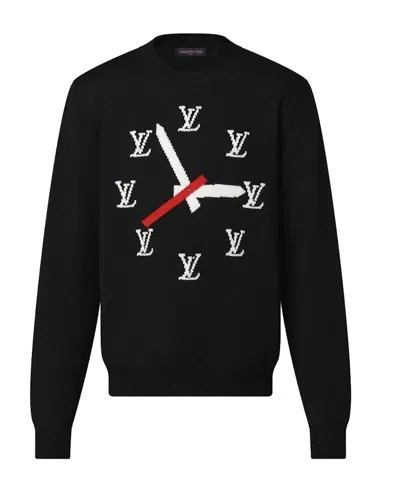 Pre-owned Louis Vuitton Men's  Clock Instarsia Pullover In Black