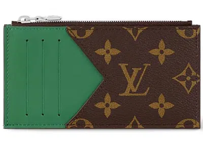 Pre-owned Louis Vuitton Men's  Coin Card Holder Colormania In Green