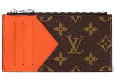 Pre-owned Louis Vuitton Men's  Coin Card Holder Colormania In Orange